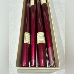 Taper Allure Vintage Candles  12" Burgundy-  8 New Candles - 2 Lightly Used